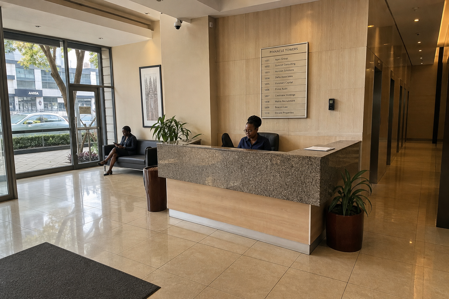 Lobby at Pinnacle Towers, Kamiti Road